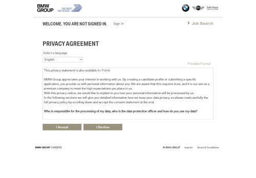 
                            12. Privacy Agreement - BMW Group BusinessNetwork