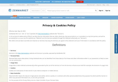 
                            13. Privacy & Cookies Policy - ZenMarket.jp - Japan Shopping & Proxy ...