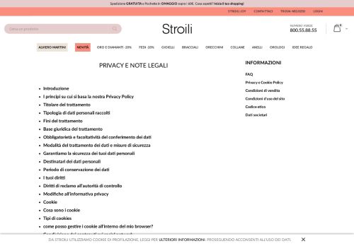 
                            7. Privacy e cookie policy - Stroili