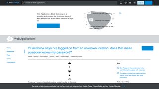 
                            9. privacy - If Facebook says I've logged on from an unknown location ...