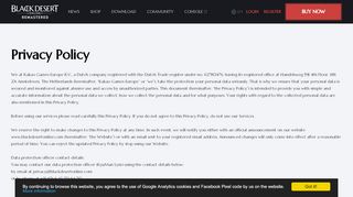 
                            2. Privacy Policy - Black Desert Online