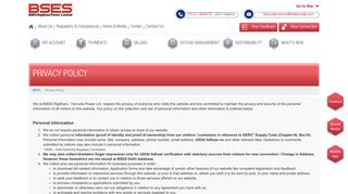 
                            7. Privacy Policy - BSES Rajdhani Power Limited