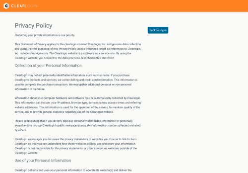 
                            6. Privacy Policy | Clearlogin