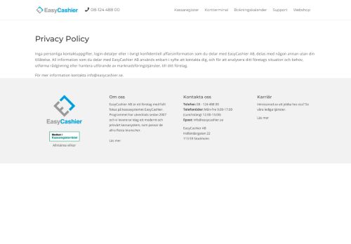 
                            5. Privacy Policy - EasyCashier