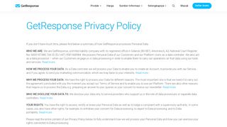 
                            11. Privacy Policy - email marketing - GetResponse