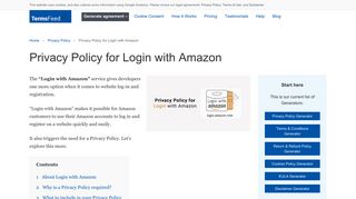 
                            3. Privacy Policy for Login with Amazon - TermsFeed