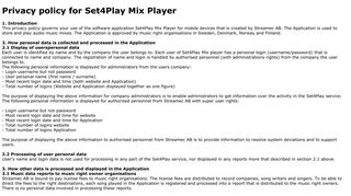 
                            10. Privacy policy for Set4Play Mix Player - Gym Music | Workout Music