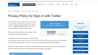 
                            12. Privacy Policy for Sign In with Twitter - TermsFeed