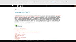 
                            8. Privacy Policy | ITHAKA