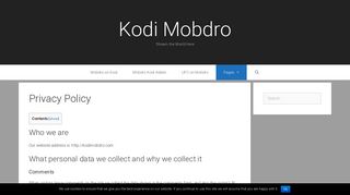 
                            12. Privacy Policy - Kodi Mobdro
