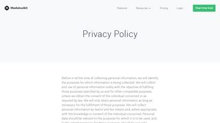 
                            8. Privacy Policy - Mediatoolkit