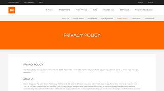 
                            5. Privacy Policy - Mi Global Home