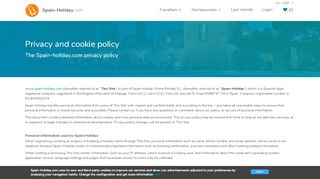 
                            8. Privacy policy of Spain-holiday.com