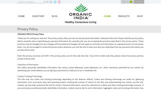 
                            9. Privacy Policy - Organic India