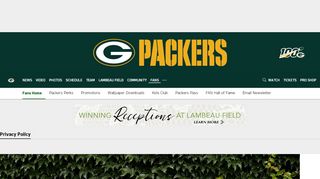
                            2. Privacy Policy - Packers.com, the official website of the Green Bay ...