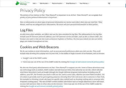 
                            11. Privacy Policy • Part-Time Money - PT Money