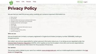 
                            12. Privacy Policy | Simply Cook