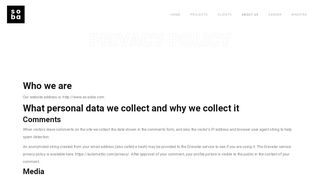 
                            11. Privacy Policy – Studio Soba