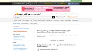 
                            13. Privacy Policy: Trattamento dei dati personali - Mercatino Musicale