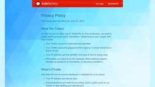 
                            3. Privacy Policy - Twitterrific: Twitter Your Way