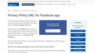 
                            12. Privacy Policy URL for Facebook app - TermsFeed