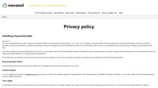 
                            11. Privacy policy - Vacasol