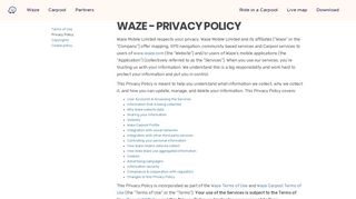 
                            7. Privacy Policy - Waze
