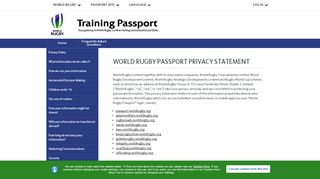 
                            8. Privacy Policy - World Rugby Passport