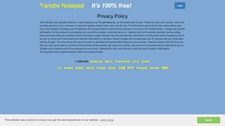 
                            4. Privacy Policy - Yanobs Free Online Notepad