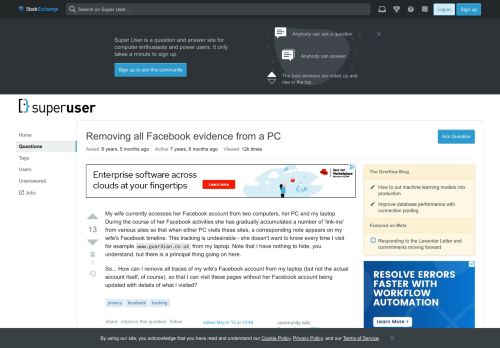 
                            13. privacy - Removing all Facebook evidence from a PC - Super User
