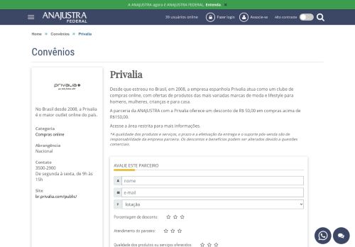 
                            3. Privalia | Convênios ANAJUSTRA