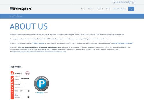
                            4. PrivaSphere - Über PrivaSphere - LU secure messaging by PrivaSphere