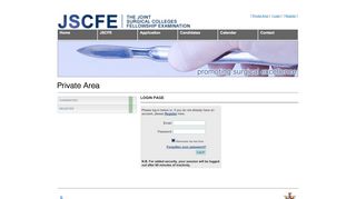 
                            13. Private Area Login - JSCFE, Joint Surgical Colleges Fellowship ...