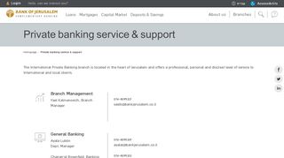
                            5. Private banking service & support - Bank of Jerusalem