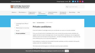 
                            7. Private candidates - Cambridge International