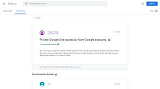 
                            1. Private Google Site access by Non-Google accounts - Google Product ...