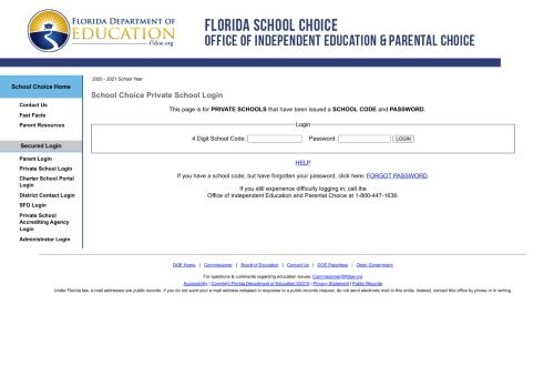 
                            3. Private School Login - School Choice