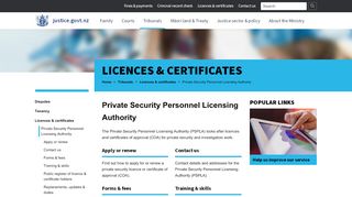 
                            10. Private Security Personnel Licensing Authority - Ministry of Justice