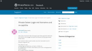 
                            9. Private Seiten Login mit Vorname und re-captcha | WordPress.org