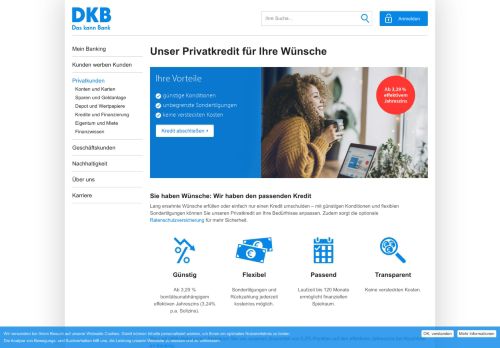 
                            5. Privatkredit mit niedrigem Vorteils-Zins | Ratenkredit | DKB AG