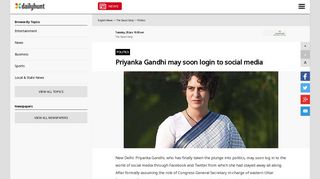 
                            10. Priyanka Gandhi may soon login to social media - The Siasat Daily ...