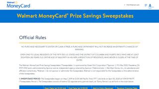 
                            7. Prize Savings - Walmart MoneyCard