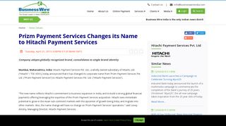 
                            5. Prizm Payment Services Changes its Name to Hitachi Payment Services