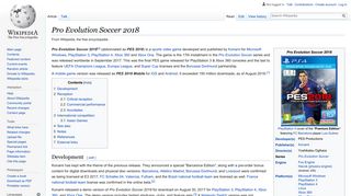 
                            6. Pro Evolution Soccer 2018 - Wikipedia