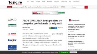 
                            7. PRO FIDUCIARIA intra pe piata de pregatire profesionala in asigurari ...