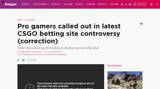 
                            6. Pro gamers called out in latest CSGO betting site controversy - Polygon