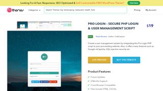 
                            7. Pro Login - Secure PHP Login & User Management Script| InkThemes