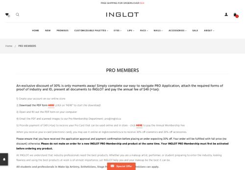 
                            13. PRO MEMBERS - INGLOT Cosmetics