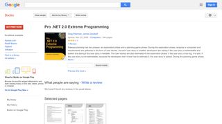 
                            13. Pro .NET 2.0 Extreme Programming - Google बुक के परिणाम