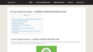 
                            3. Pro Ser Saúde Funciona? → ? [ MINHA OPINIÃO SINCERA! ] 2018